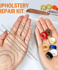 Heavy Duty Sewing Needles Set With Waxed Thread Spools, 11 Tough Needles And 7 Color Waxed Threads For Shop Ready Upholstery