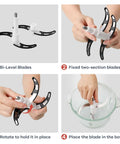 Steps to install blades for Food Processor Chopper And Meat Grinder With 2 Speed Settings And 8 Cup Stainless Steel And 8 Cup Glass Bowls