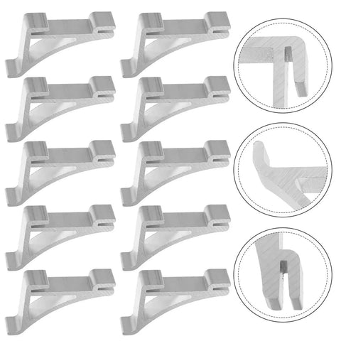 10 Pack Aluminum Freezer Shelf Clips, Sturdy Refrigerator Shelf Hooks, Easy Snap In Install with smooth polished edges