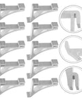 Aluminum Freezer Shelf Clips 10 Pack Refrigerator Shelf Supports Easy To Install And Crack Resistant Silver Hooks For Freezer Racks