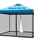 10x10 Mosquito Netting For Patio Canopy Tent Pop Up Canopy With Double Door Side Screen Easy Install Black Net Only No Frame