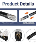Diagram of One Pin Low Voltage Wire Plug-In Connector For 16-18 AWG, 12-Pack Quick Disconnects, showing PVC and brass material.