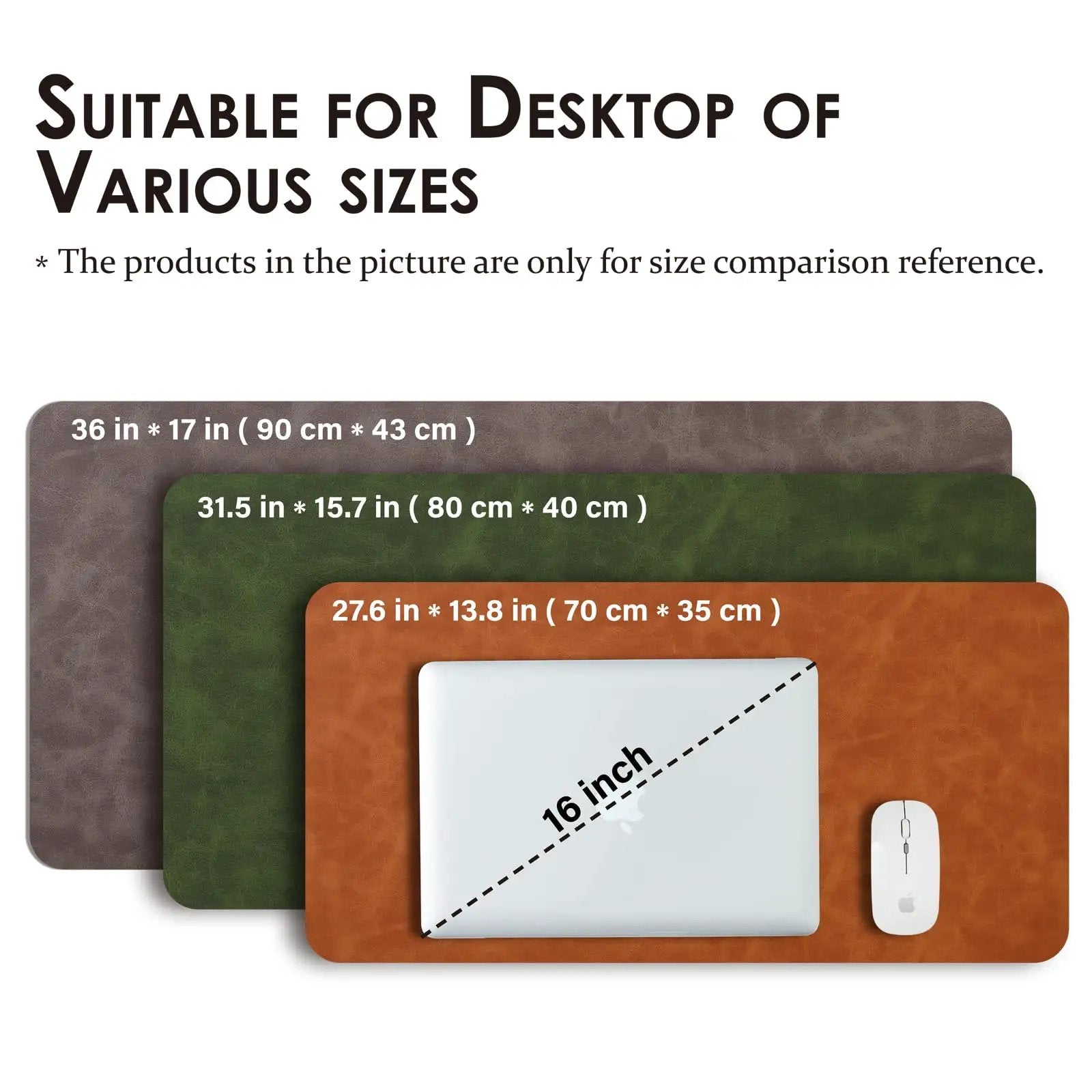 i pad Forest Green Distressed PU Leather Desk Pad 36x17 ✓