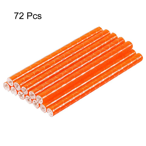 72-pack of orange Spoke Skins Reflective Covers For Bikes And Dirt Bikes, 0.2 Inch plastic, 5mm diameter, 75mm length, for 360 visibility