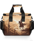 Workhorse Insulated Lunch Bag With Shoulder Strap 15L featuring desert horse scene, water resistant, mesh pockets visible