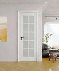 24 By 80 Interior French Door Slab With 10 Frosted Glass Panels Solid Core Pre Finished Single Panel Shaker Style Door
