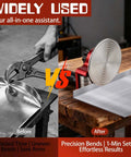 Comparison showing manual bending vs Sheet Metal Bender Hand Held Bending Tool For Steel Aluminum Copper Compact Metal Folding Machine