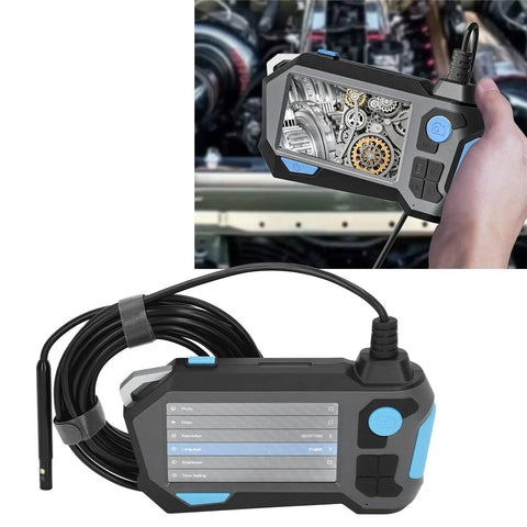 9mm Dual Camera Industrial Borescope With 4.5 Inch HD Display And IP68 Waterproof Build Featuring Five Meter Flex Cable and handheld control.