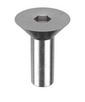Killer 304 Stainless Steel Low Profile 10-24 Hex Drive Binding Post with smooth flat head and 3/4 inch barrel.