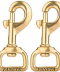 Solid Brass Swivel Bolt Snap Hooks Three Eighths Inch Opening Three And One Eighth Inch Length Seven Eighths Inch Eye Set Of 2