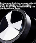 L E V E L U P Y O U R B R E W G A M E W I T H T H I S S O L I D E S P R E S S O A C C E S S O R I E S K I T, close-up of magnetic portion holder.