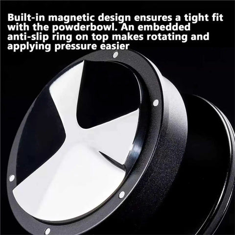 L E V E L U P Y O U R B R E W G A M E W I T H T H I S S O L I D E S P R E S S O A C C E S S O R I E S K I T, close-up of magnetic portion holder.