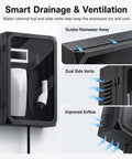 Heavy Duty Outdoor EV Charger Enclosure Built Tough Cold Rolled Steel Electrical Box with ventilation features and charging cable.