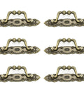 Bronze Drawer Pulls Set of Six 105mm Length Vintage Style Cabinet Handles for Dresser Box Furniture Metal Hardware