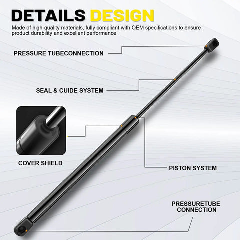 Details of Two Pack Front Hood Lift Supports For Dodge Ram 1500 2500 3500 4500 5500 Gas Spring Shocks Struts Replacement.