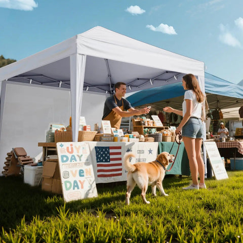 10x10 Pop Up Canopy With Sidewalls For Events And Camping Portable Instant Tent With Carry Bag Easy Setup Under 5 Minutes