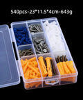 Ultimate Wall Anchor Kit With Plastic Wall Plugs And Self Tapping Screws, 350-Piece Complete Set In A Labeled Storage Box, 540pcs-23*11.5*4cm-643g