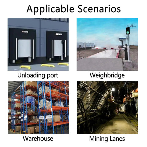 Heavy Duty Led Traffic Signal Light For Loading Docks And Car Washes With Easy Push Button Control shown in unloading port, weighbridge, warehouse, mining lanes.
