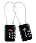 Keyless 3Digit Travel Lock Set For Luggage And More Accepted And Easy To Set No Key To Lose Durable Black 2 Pack