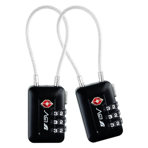 Keyless 3Digit Travel Lock Set For Luggage And More Accepted And Easy To Set No Key To Lose Durable Black 2 Pack