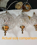 Antique Glass Pendant Light Modern Vintage Style Brass Hardware Hardwired Ceiling Fixture size comparison with three sizes.