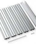 6060 Aluminum T Slot Spoilboard Extension For CNC Router Compatible With PROVerXL 4030 XY Axis Extension Kit pieces and screws layout