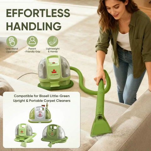 Woman using Flexible Replacement Hose For Little Green Upright And Portable Carpet Cleaners
