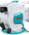 Retractable Garden Hose Reel With Wall Mount 100 Ft Half Inch Hose and Brass Connector, Auto Rewind, 180 Degree Swivel Bracket