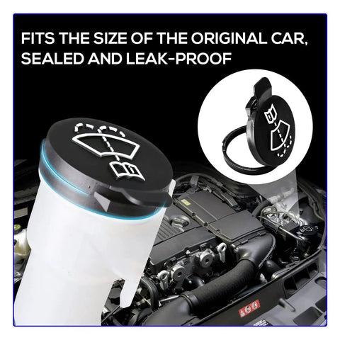 Windshield Washer Fluid Reservoir Cap Replacement For GMC Chevrolet Buick Cadillac Direct Fit, shown installed on car engine