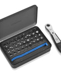 37 In 1 Mini Ratchet Wrench Screwdriver Bit Set In S2 Steel With 1 Quarter Inch Hex Shank Grab And Go Kit in black case