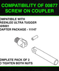 Greenlee 10 Inch Heavy Duty Handle Bolt Replacement For Ultra Tugger Cable Puller with adapter and screw coupler components.