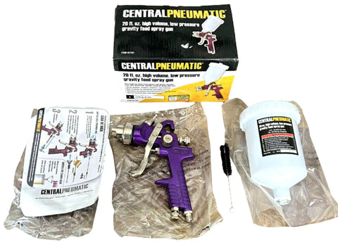 Pro Grade HVLP Gravity Feed Spray Gun 20 Oz Cup With Adjustable Fan Pattern And Fluid Control For Automotive Base Coats Primers And Finishes A True Workhorse For Enamels Lacquers Metallics And Urethanes with instructions and packaging