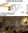 Screw installation guide for Rechargeable Picture Light With Remote And Timer For Wall Photo Frames 17 Inch LED Display Lamp