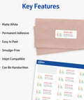 Foolproof Easy Peel Address Labels For Inkjet Printers White Rectangle Sheets Size One X Two Point Six Box Of 750 on envelopes and sheets.