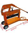 Manual Block Splitter Cutter Portable Paver Cutting Tool For Easy Brick And Stone Cutting Adjustable Cutting Size From 0 To 3.9 Inches And Width Up To 15.7 Inches Built For Quick Labor Saving Work On Job Sites., orange steel manual block splitter cutter with wheels, 23.6 in high and 24 in long