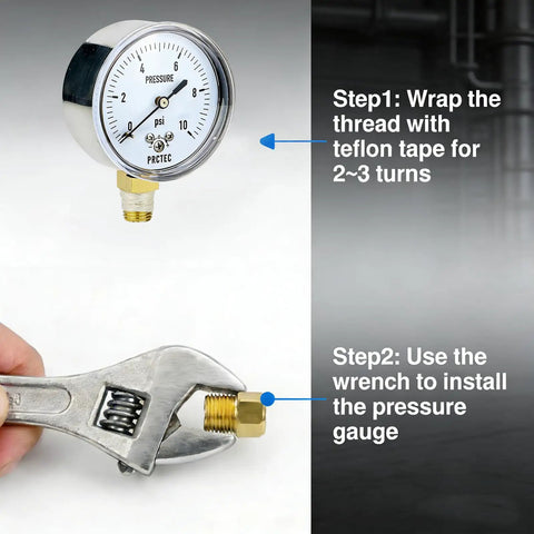 Step-by-step installation of 2.5 Inch Diaphragm Pressure Gauge For Low Pressure Gas And Vacuum Micro Precision With Radial Mount NPT 1/4 Inlet 0-10 PSI Range High Sensitivity Capsule Gauge For Spot On Micro Pressure Readings