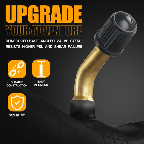 Heavy Duty 14x2.125 Inner Tubes For Electric Bikes And Scooters With Angled Schrader Valve, reinforced valve stem
