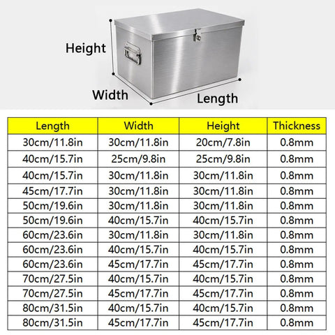 Dimensions and specifications of Portable Stainless Steel Tool Box With Heavy Duty Side Handles And Locking Lid And Hella Sturdy Metal Storage Organizer Built Like A Tank.