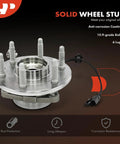 Front Wheel Bearing Hub Assembly For 4WD Chevy Silverado 1500 Tahoe Suburban Avalanche GMC Sierra 1500 Yukon XL 1500 Cadillac Escalade ESV EXT With Six Lug And ABS shown with six lugs and ABS wiring