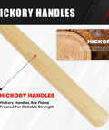 Solid Brass Non-Sparking Hammer With Hickory Handle Two-Pound Non-Marring Tool highlighting flame treated hickory handle