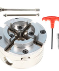 4-Inch 4-Jaw Bevel Gear Chuck With Anti-Release Spindle Lock Reversible 1-Inch X 8-TPI Wood Turning Chuck For Pro Mini Lathe