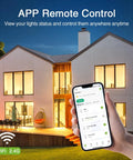 Hand using app to control lights in house with No Brainer Smart Dimmer Switch For Single Pole 2.4GHz WiFi Works With Alexa And Google Home.