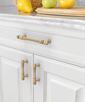 Heavy Duty Solid Zinc Alloy Cabinet Pulls Set Of 10 In Champagne Bronze Gold Finish With 5 Inch Hole Centers 128mm on white cabinets