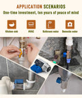 Application scenarios for Two Pack One Half Inch Mini Ball Valve Set in 304 Stainless Steel with various plumbing uses.