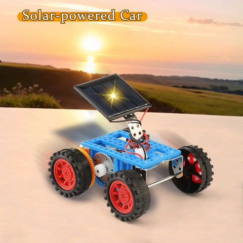 Totally Solar Powered STEM Car Kits For Kids 8 9 10 11 12 13 Kid Friendly Hands On Robotics And Coding Projects With Four Solar Cars No Batteries Required Perfect Classroom Gift For Boys And Girls solar-powered car on table