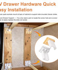 Easy Fit Drawer Slide Socket Set For Cabinets And RVs installed shown in a wooden cabinet setup
