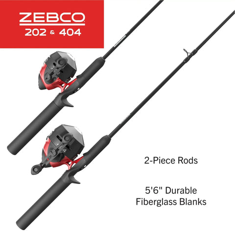 Two Pack Spincast Fishing Reels And Rod Combos With Five Foot Six Inch Two Piece Poles Size 30 And Size 40 Reels Right Hand Retrieve