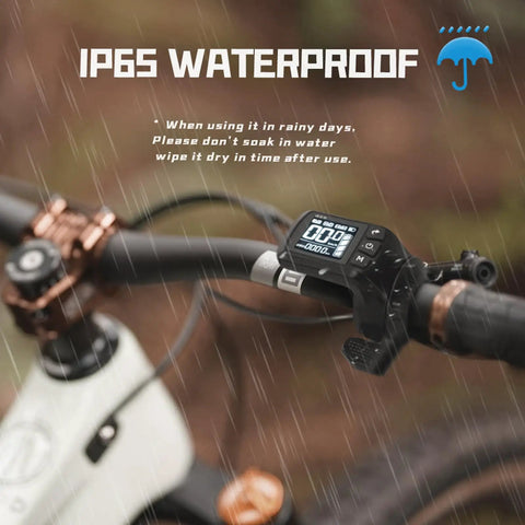 IP65 waterproof All In One Ebike Controller Kit 24V 36V 48V Compatible 25A 500W Brushless Motor Controller with LCD in rain
