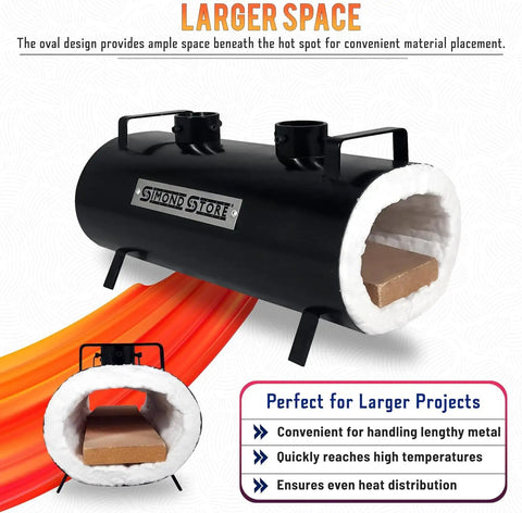 Portable Propane Blacksmith Forge With Beefy Double Burner 2600F Rated For Knife Making Bladesmithing