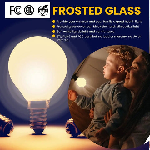 40W Equivalent E12 Frosted Globe LED Bulbs With Cozy Warm Glow 2700K Dimmable Candelabra Base in decorative use